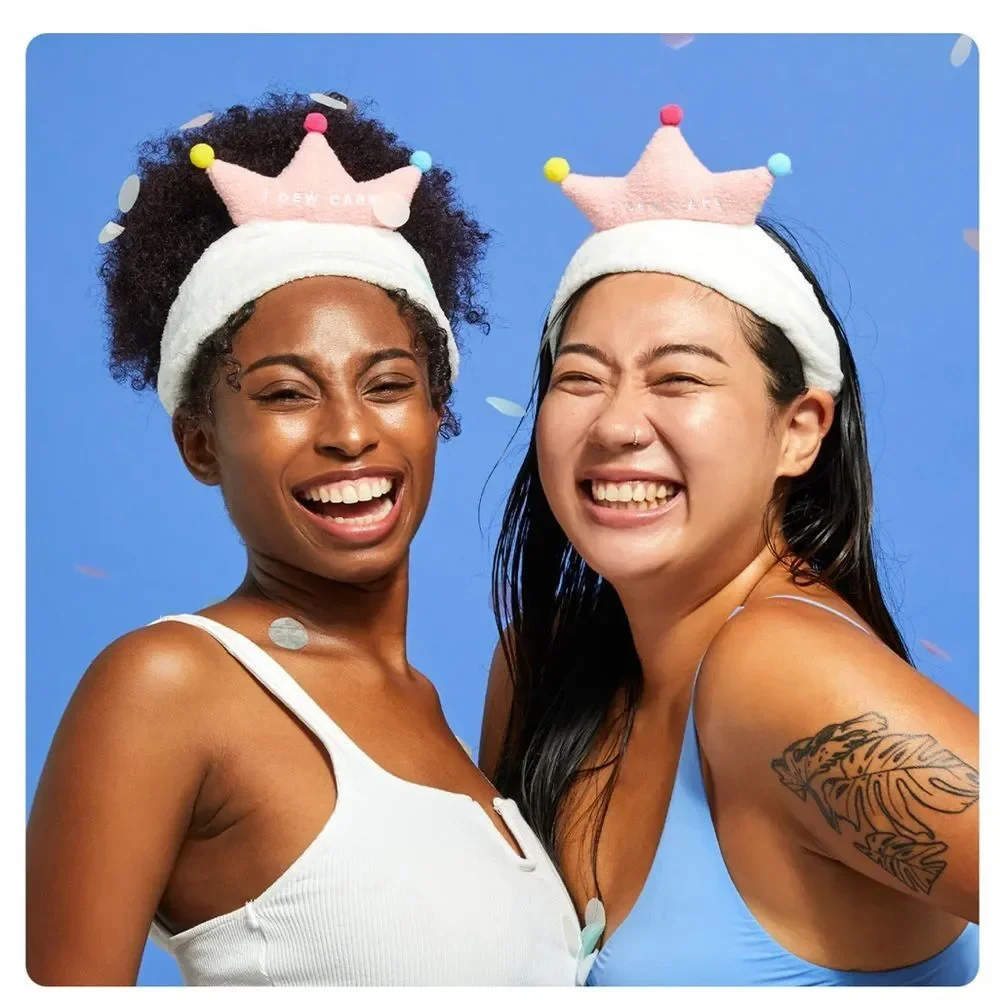 NIB I Dew Care Pink Tiara Soft Headband Skincare Accessory Self‑Care & Spa Night